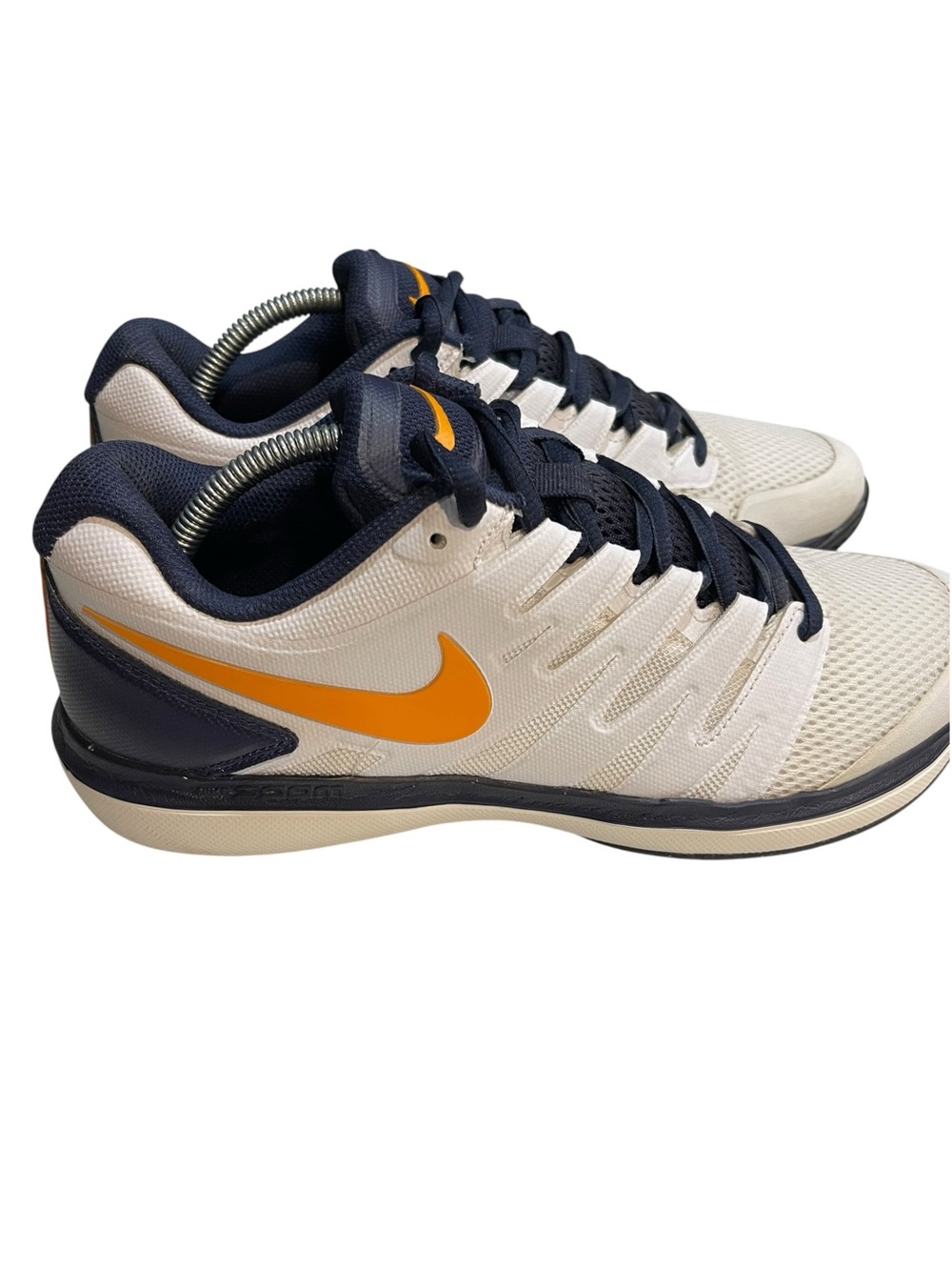 Nike Air Zoom Prestige HC Tennis Shoes Men’s SZ 10 White Navy Blue